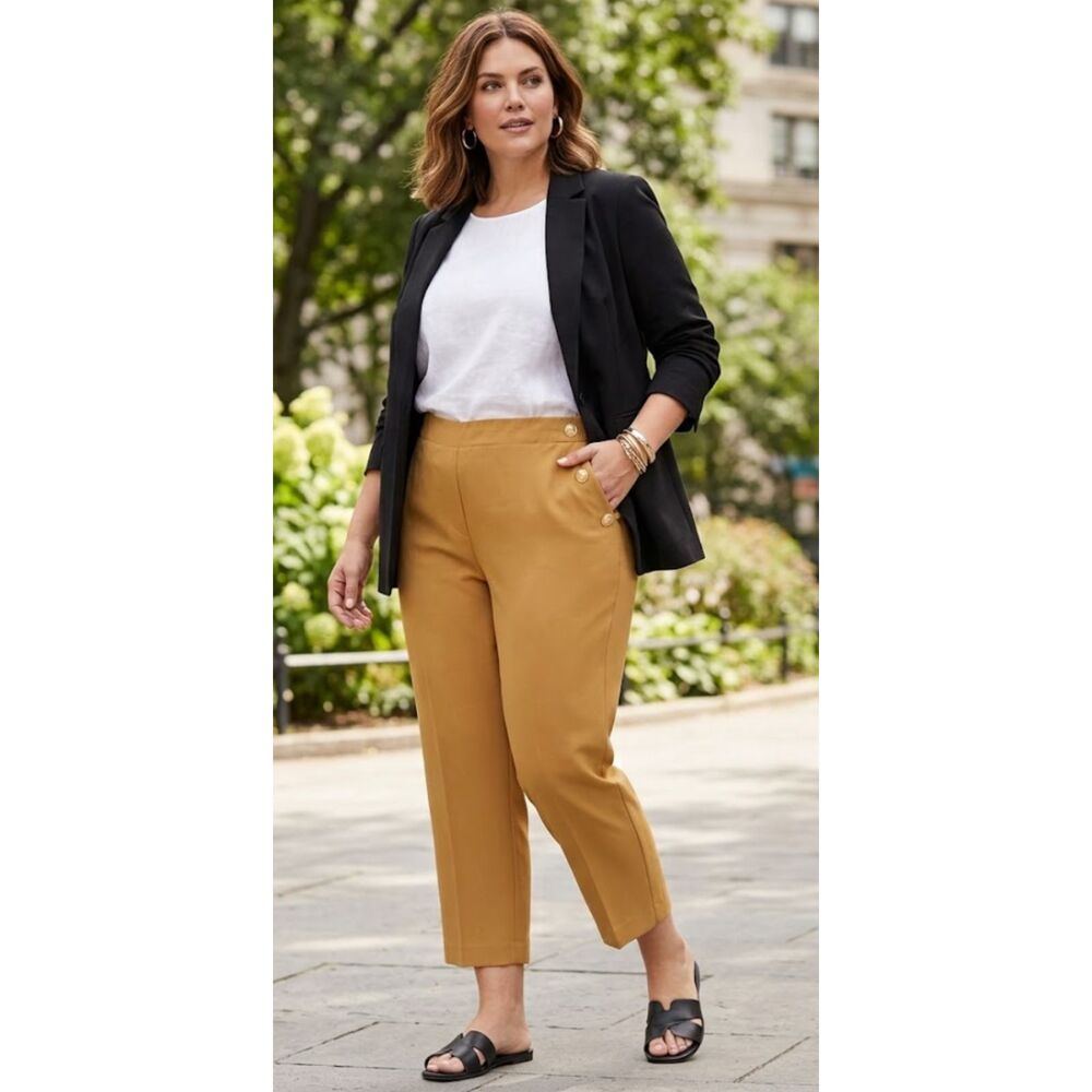 Lane Bryant Perfect Drape Relaxed Ankle Pull-On Pant Women's Plus Size 26 Petite